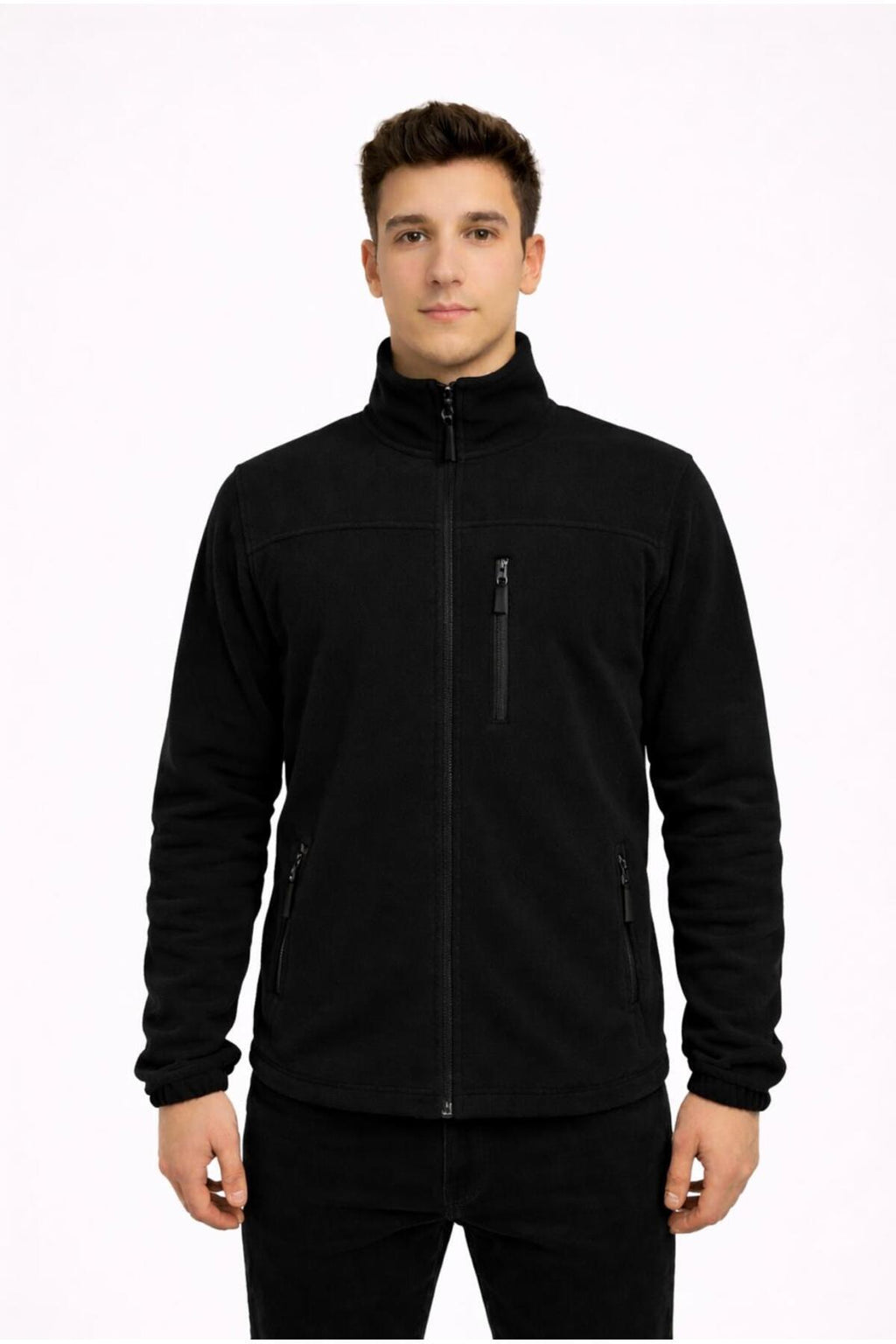 Erkek Polar Fermuarlı Hakim Yaka Sweatshirt-W1141