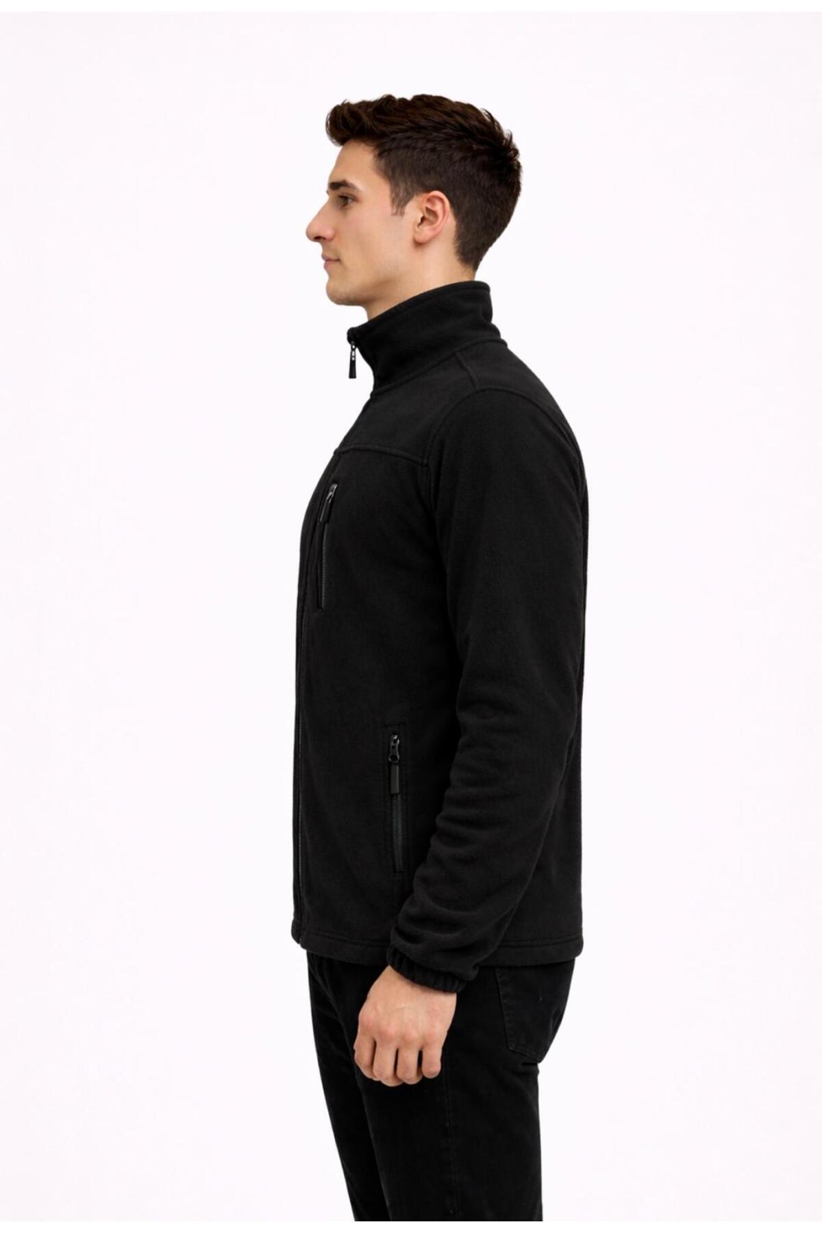 Erkek Polar Fermuarlı Hakim Yaka Sweatshirt-W1141