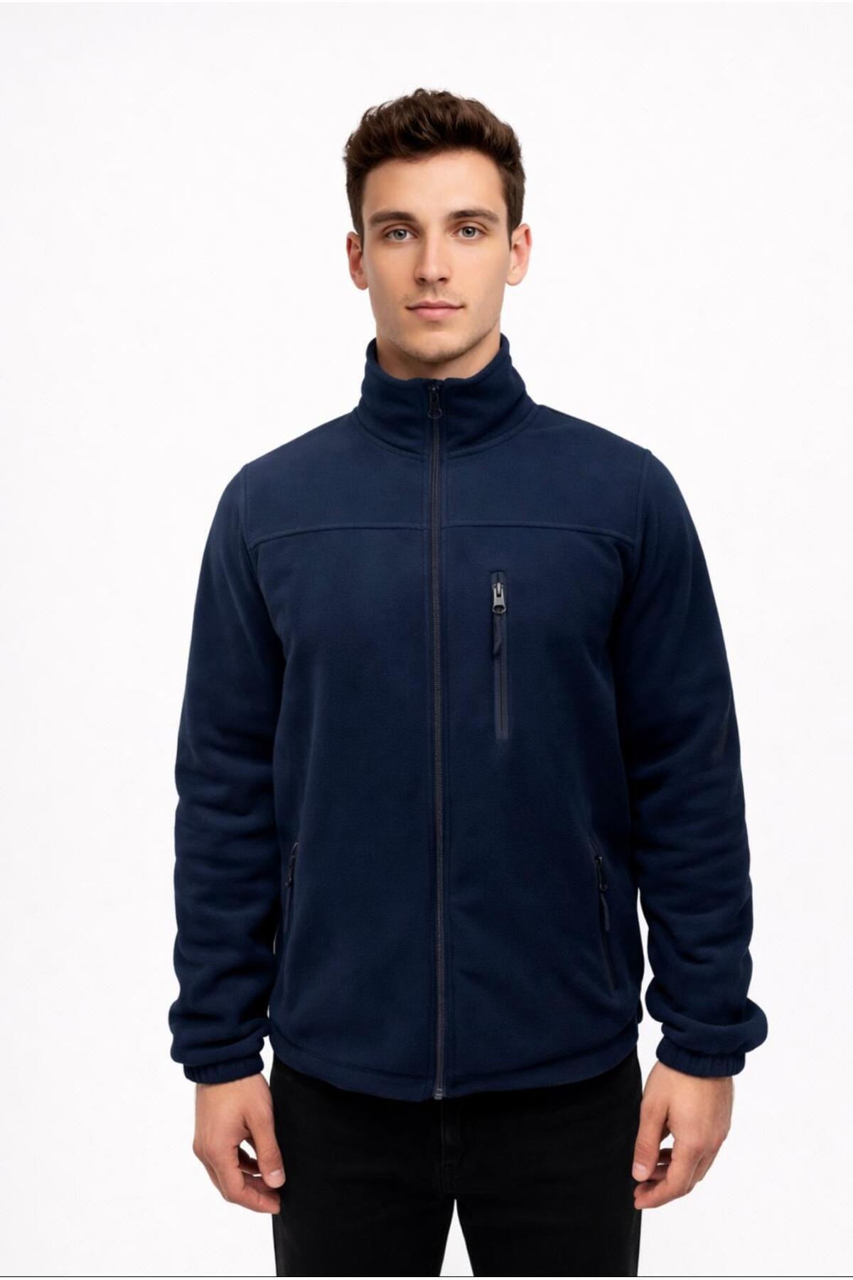 Erkek Polar Fermuarlı Hakim Yaka Sweatshirt-W1141