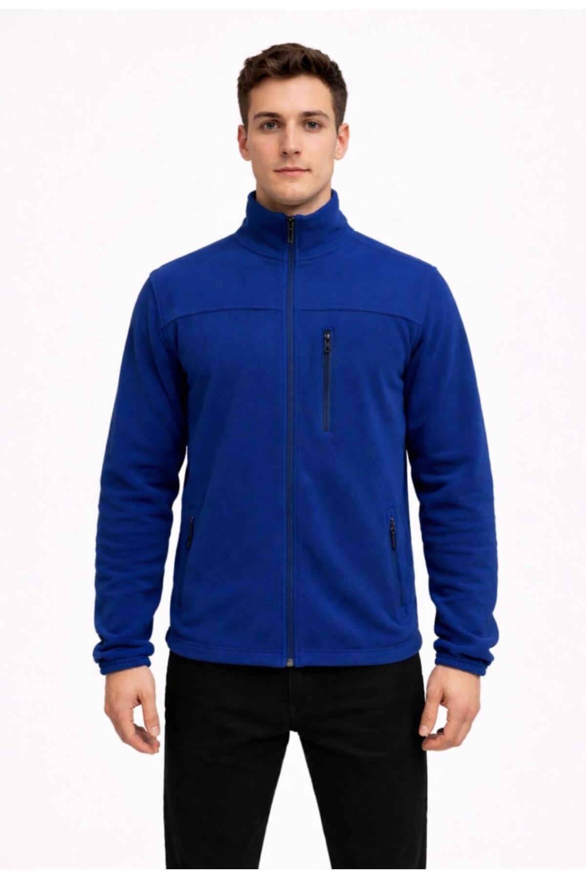 Erkek Polar Fermuarlı Hakim Yaka Sweatshirt-W1141