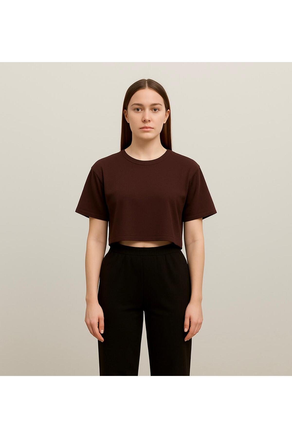 Kadın Kısa Kollu Oversize T-shirt-d814