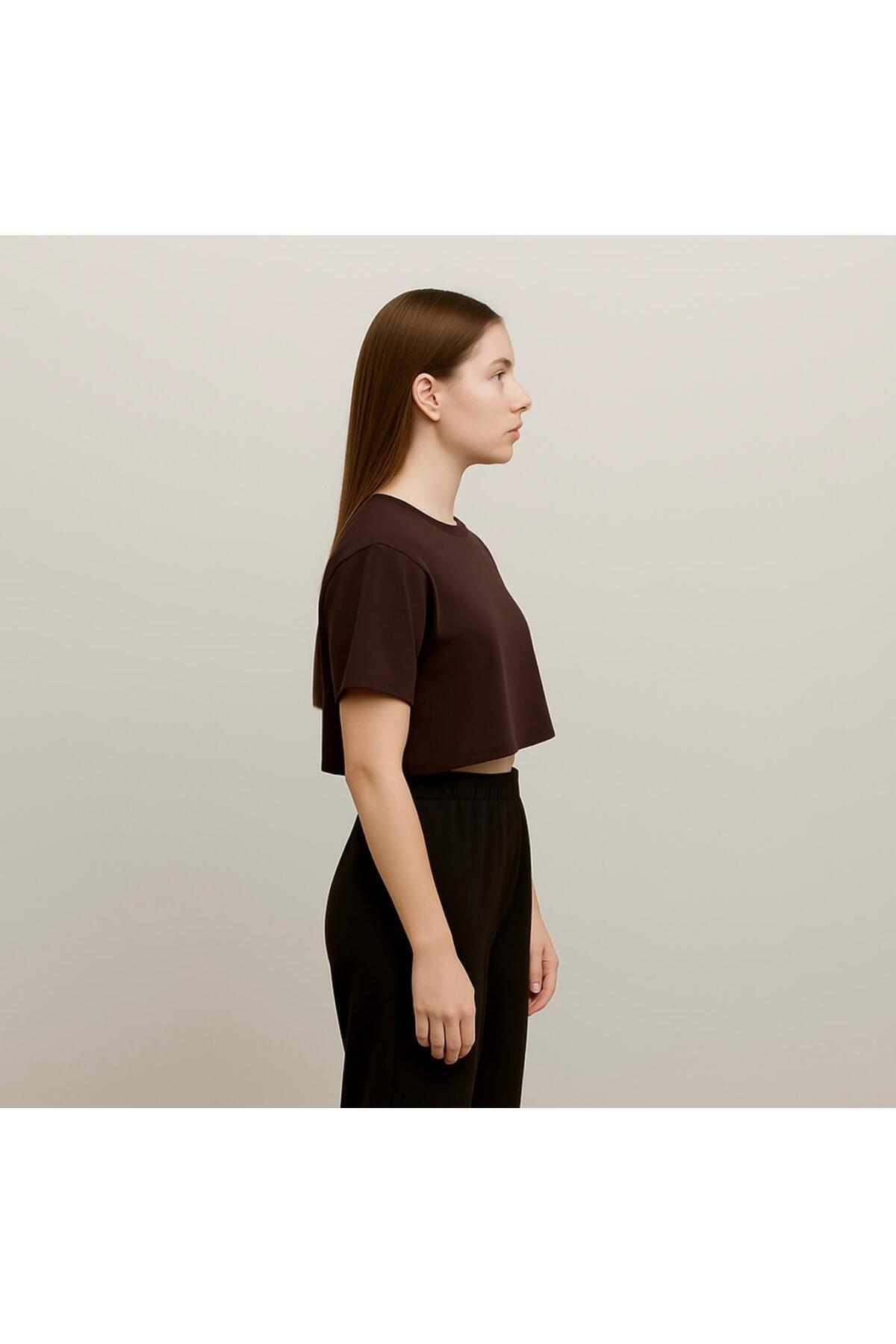 Kadın Kısa Kollu Oversize T-shirt-d814