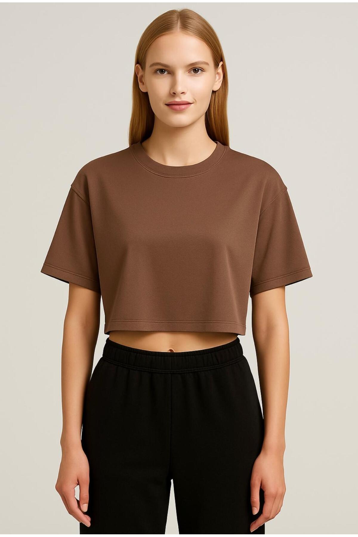 Kadın Kısa Kollu Oversize T-shirt-d814