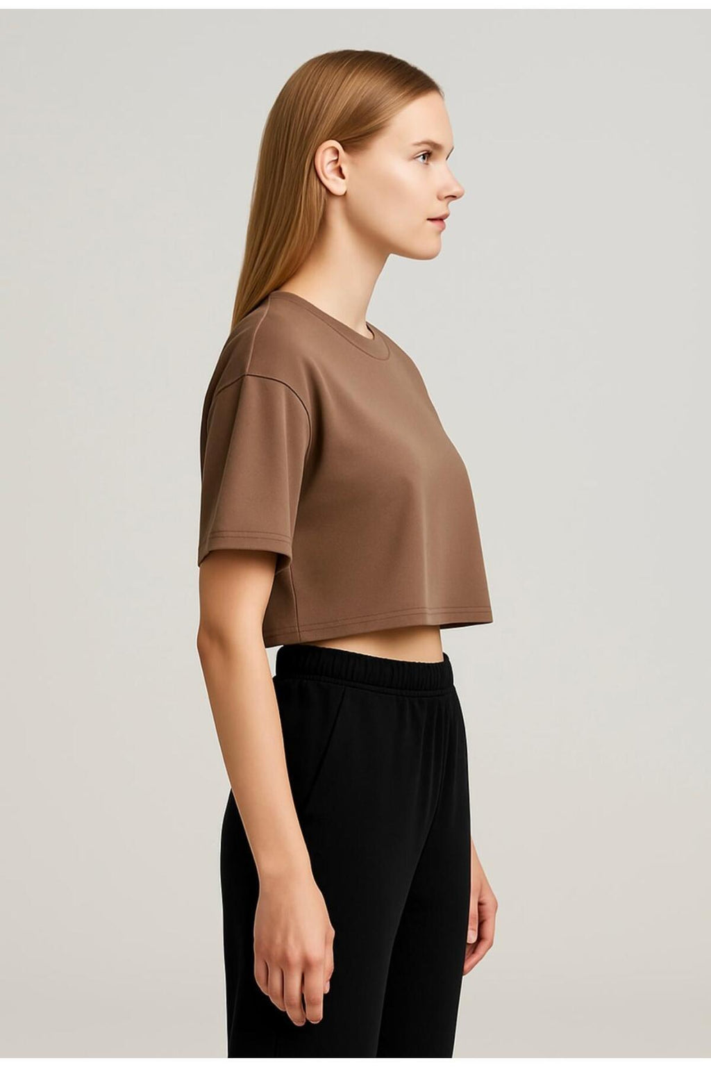 Kadın Kısa Kollu Oversize T-shirt-d814