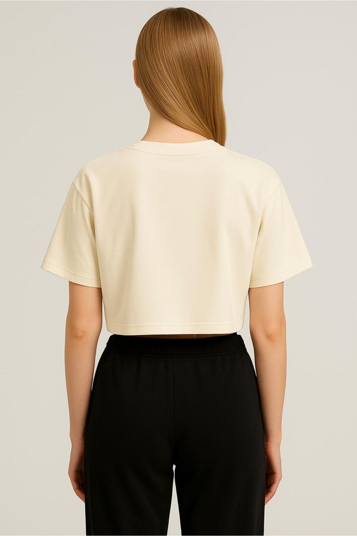 Kadın Kısa Kollu Oversize T-shirt-d814