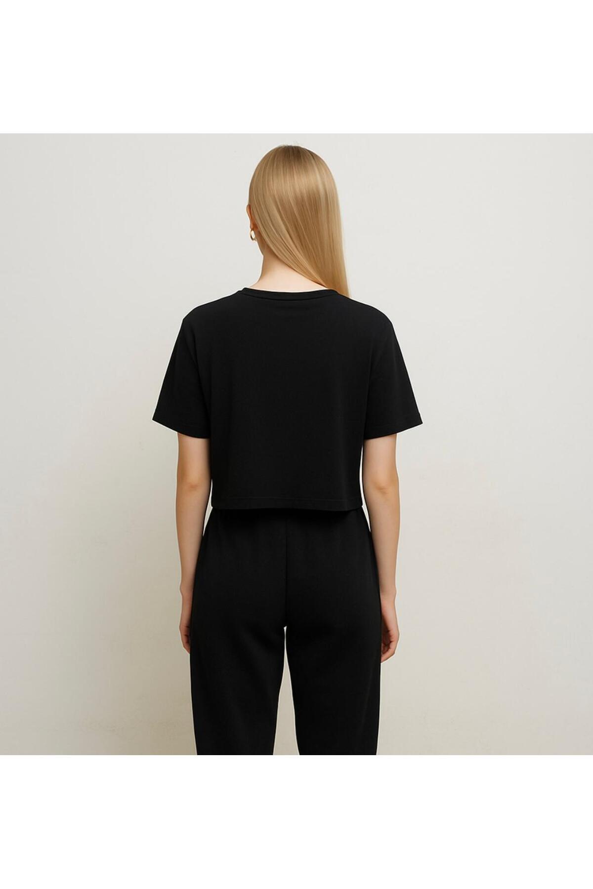 Kadın Kısa Kollu Oversize T-shirt-d814
