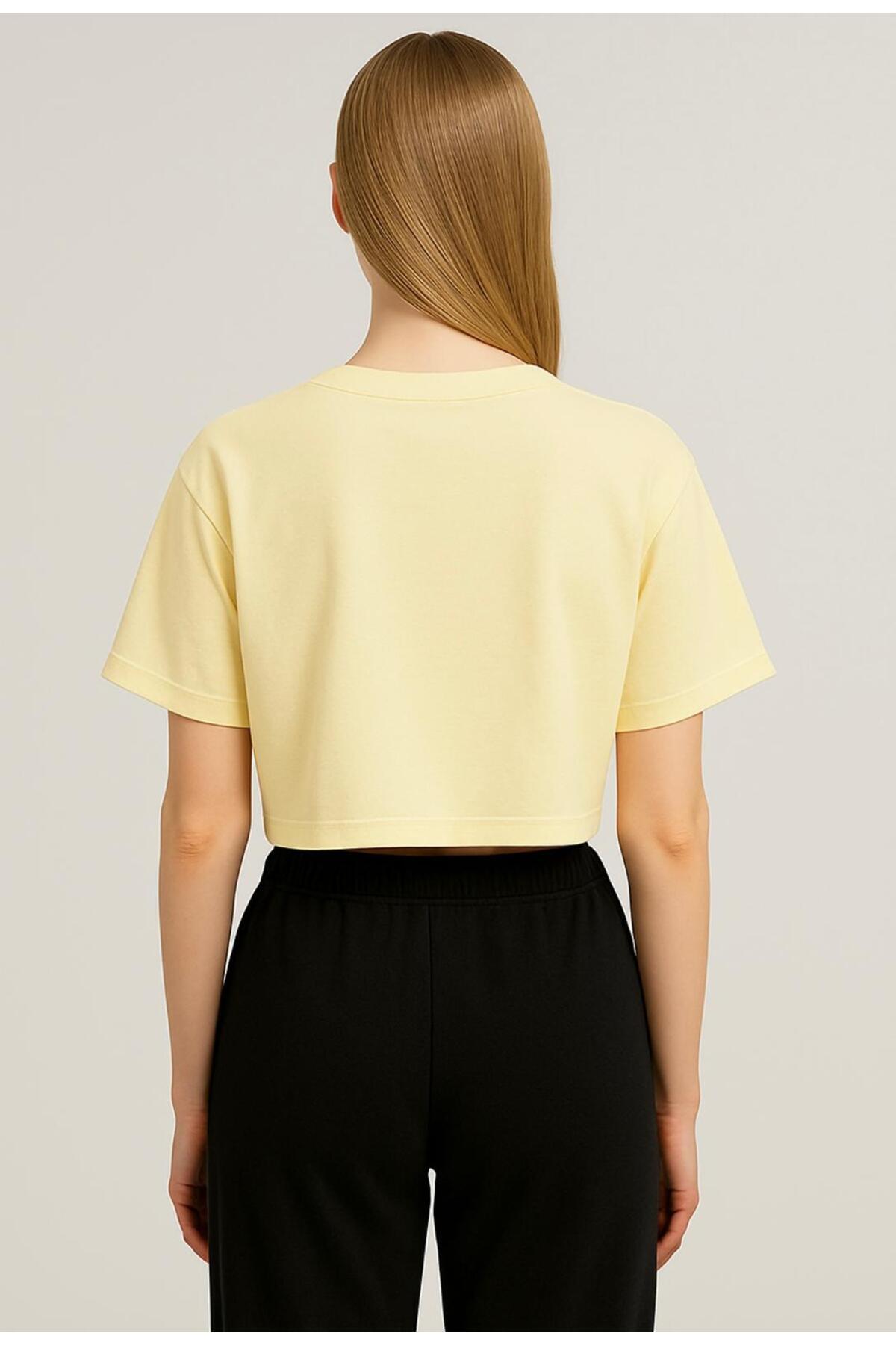Kadın Kısa Kollu Oversize T-shirt-d814