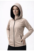 Kadın Şardonlu Dalgıç Sweatshirt Kapüşonlu-W1161