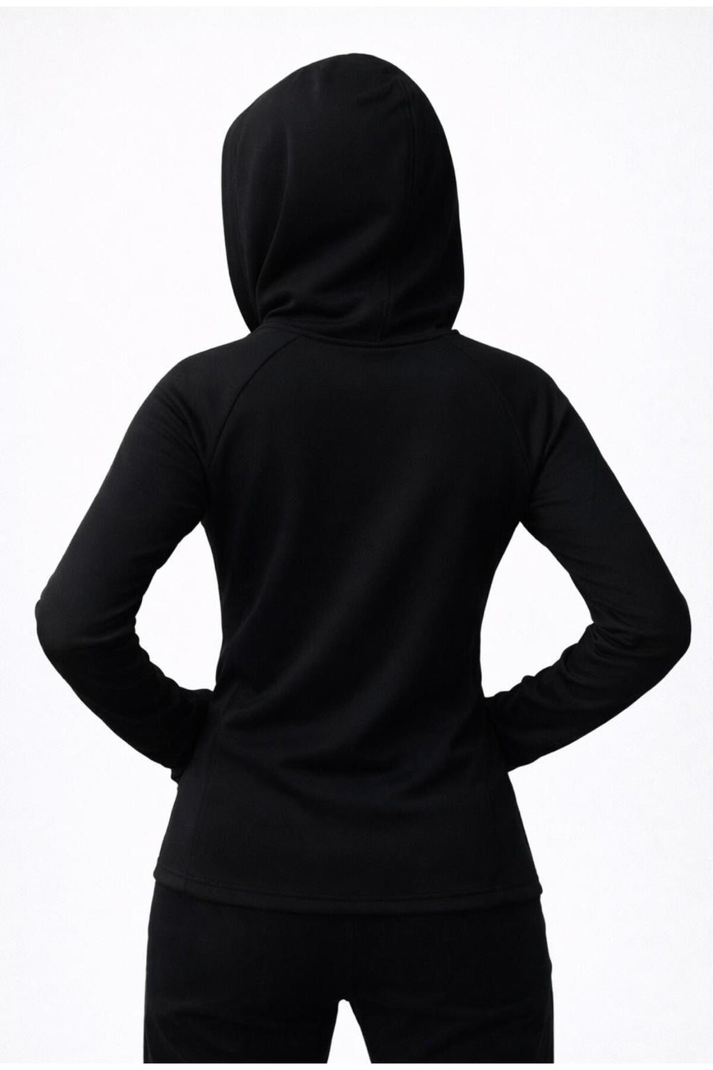 Kadın Şardonlu Dalgıç Sweatshirt Kapüşonlu-W1161