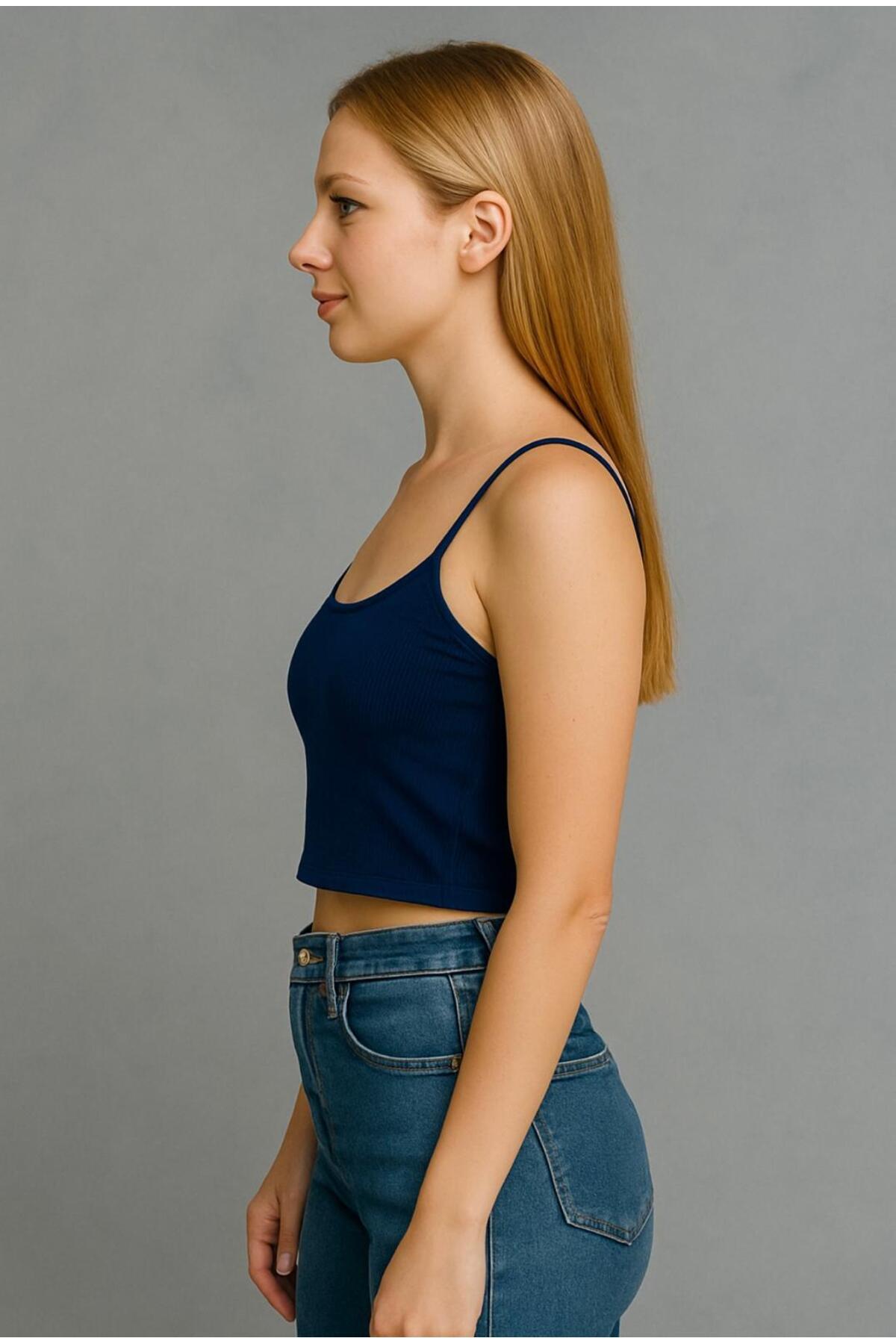 Kadın Ip Askılı Crop Büstiyer-d813
