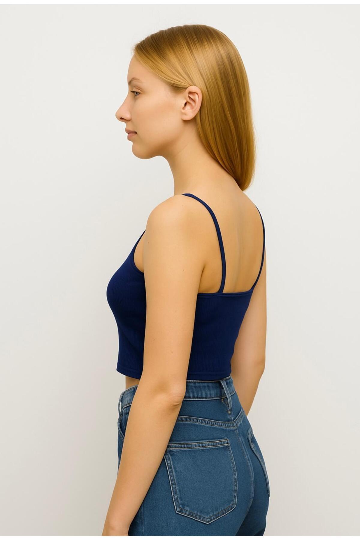 Kadın Ip Askılı Crop Büstiyer-d813