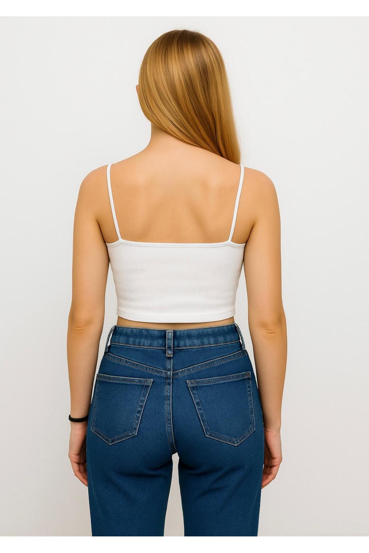 Kadın Ip Askılı Crop Büstiyer-d813