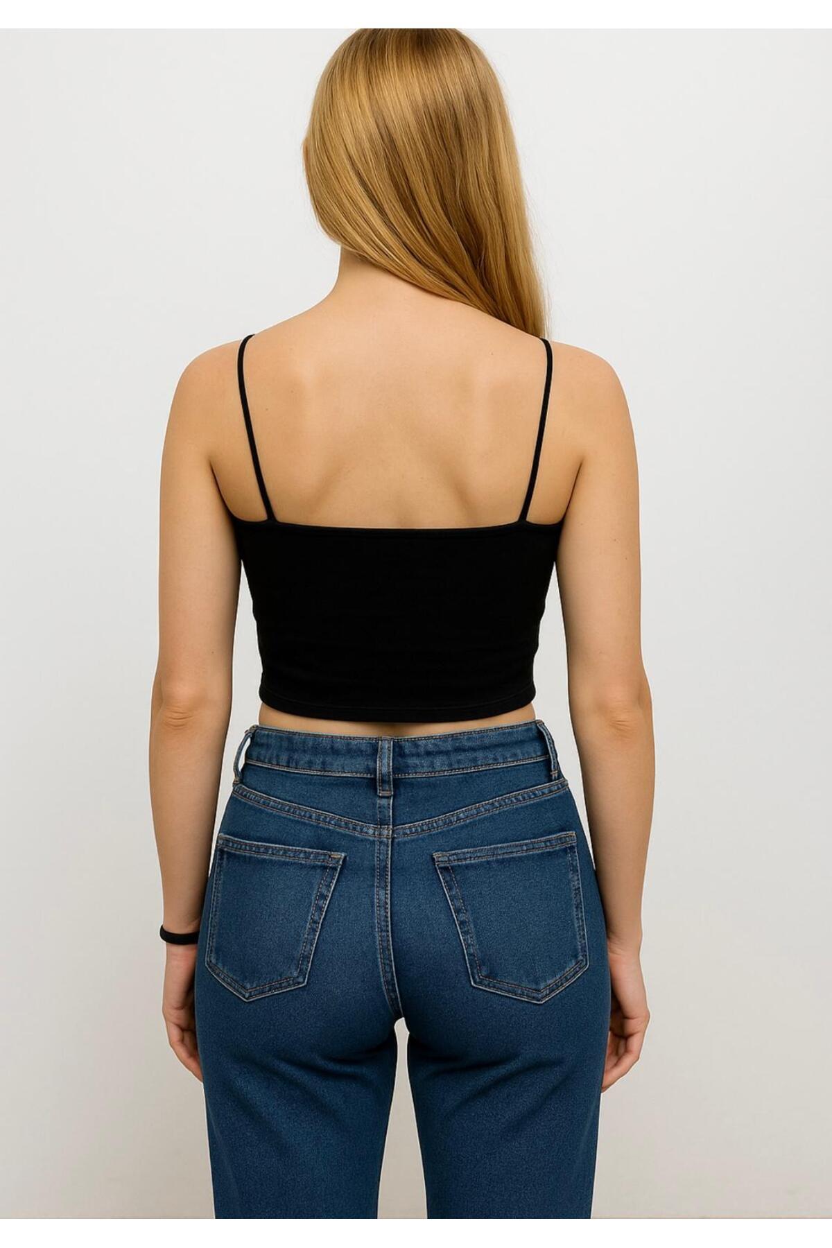 Kadın Ip Askılı Crop Büstiyer-d813