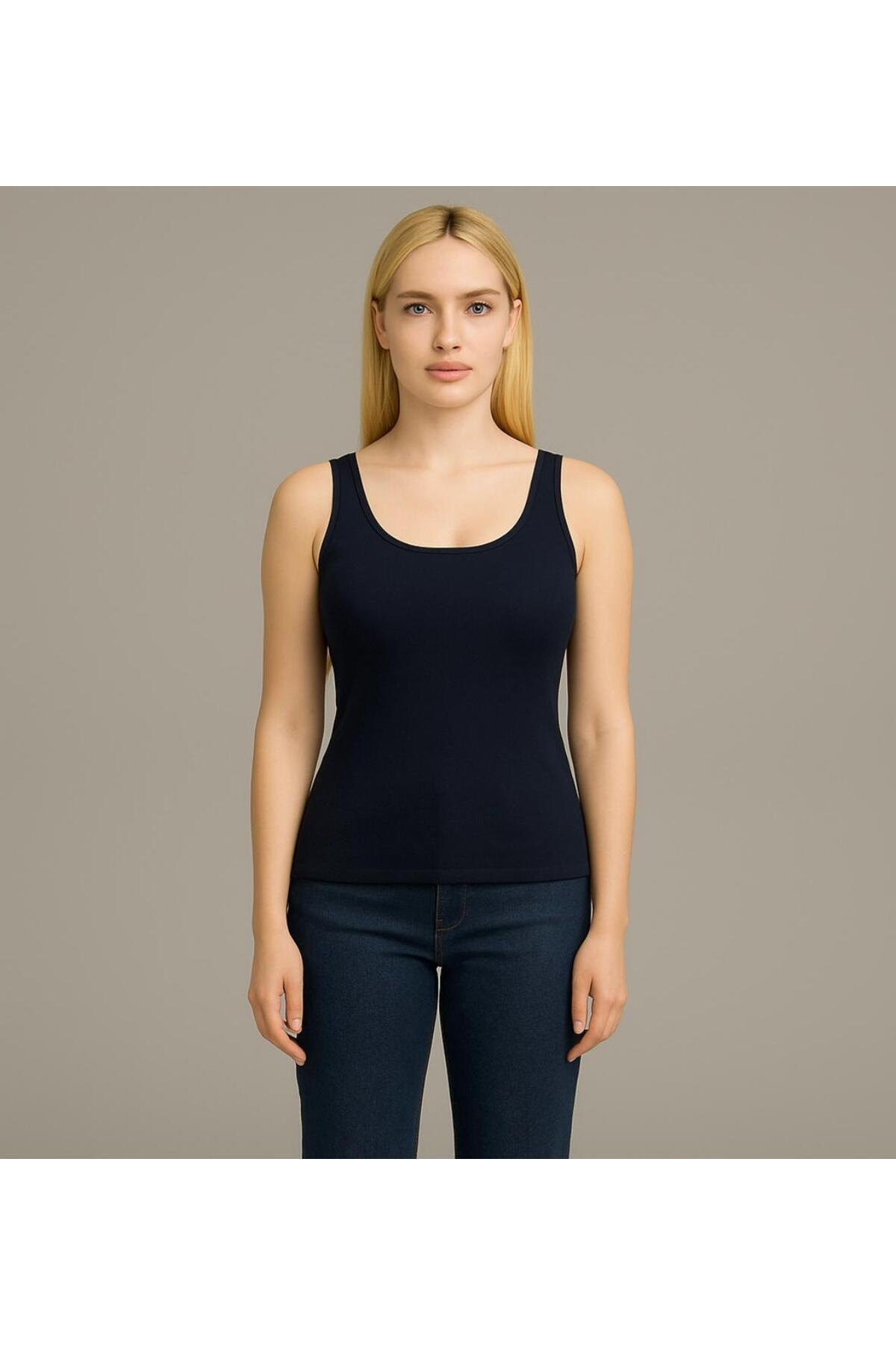 Kadın Kalın Askılı T-shirt-d815