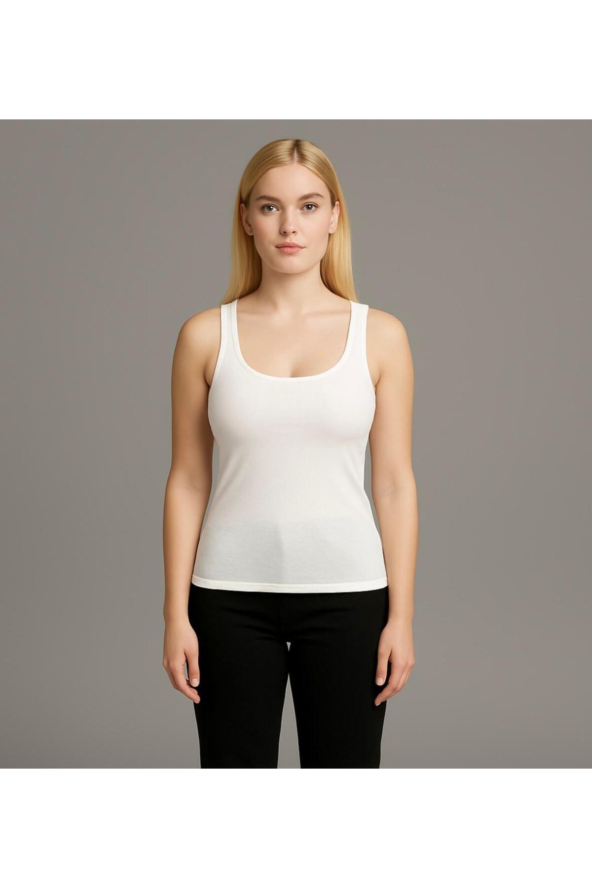Kadın Kalın Askılı T-shirt-d815