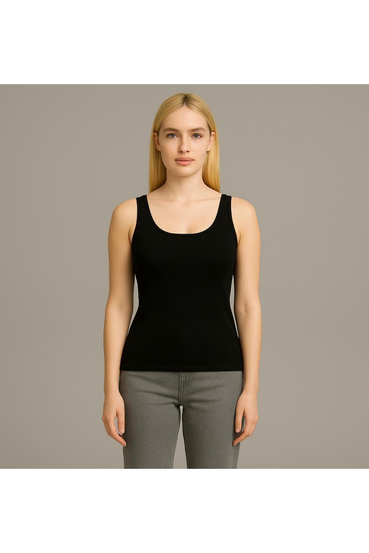 Kadın Kalın Askılı T-shirt-d815