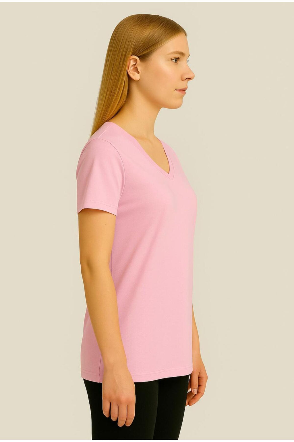 Kadın Kısa Kollu Pamuklu Oversize Rahat Kesim T-shirt-d804-k
