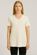 Kadın Kısa Kollu Pamuklu Oversize Rahat Kesim T-shirt-d804-k