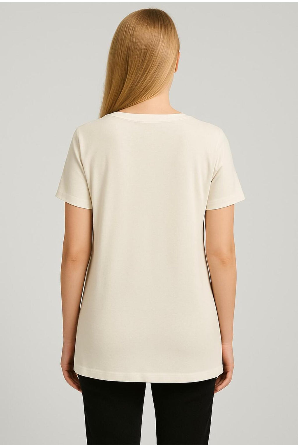 Kadın Kısa Kollu Pamuklu Oversize Rahat Kesim T-shirt-d804-k