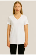 Kadın Kısa Kollu Pamuklu Oversize Rahat Kesim T-shirt-d804-k