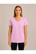 Kadın Kısa Kollu Pamuklu Oversize Rahat Kesim T-shirt-d804-k