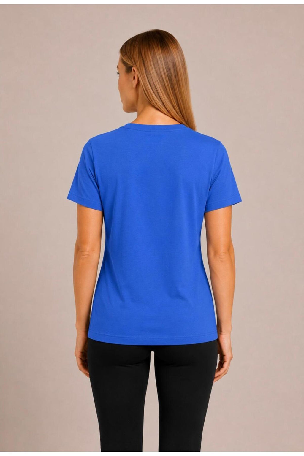 Kadın Kısa Kollu Pamuklu Oversize Rahat Kesim T-shirt-d804-k