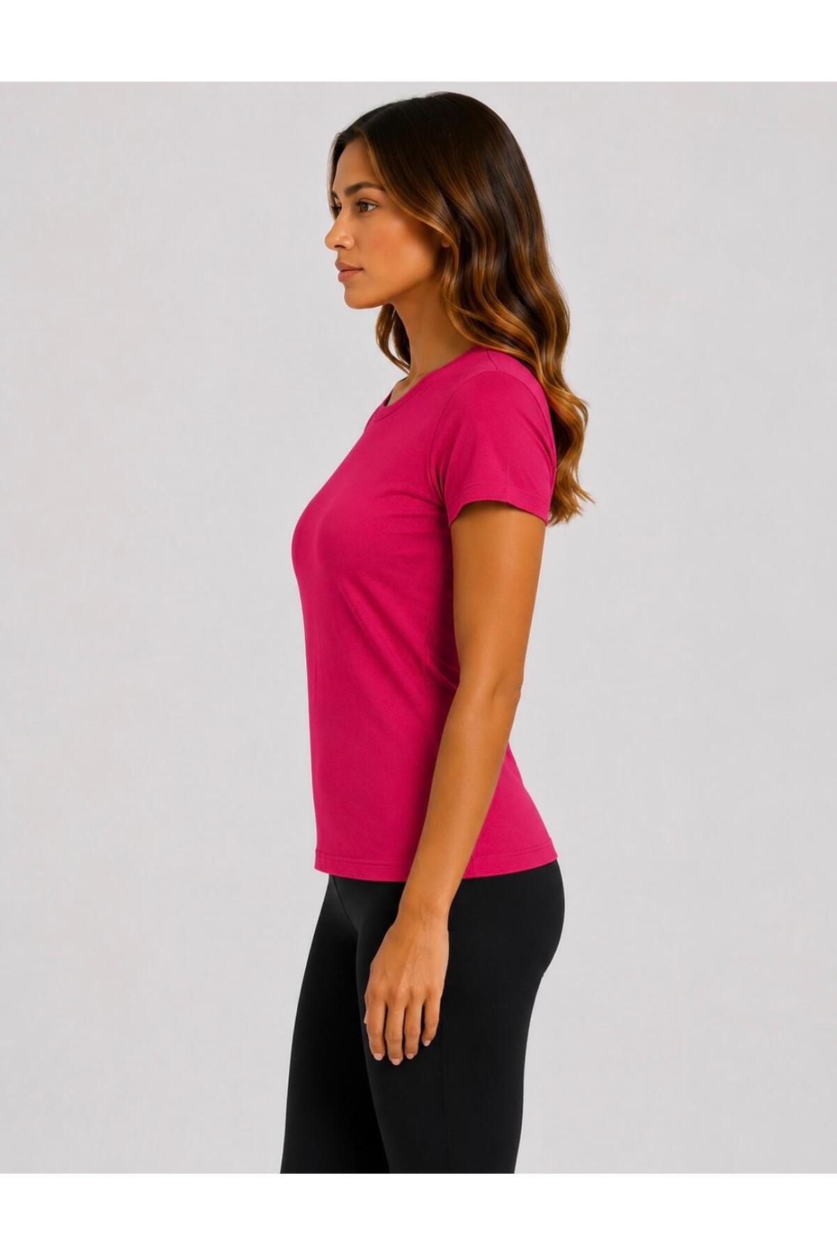 Kadın Likralı Süprem Slim Fit T-shirt-D232