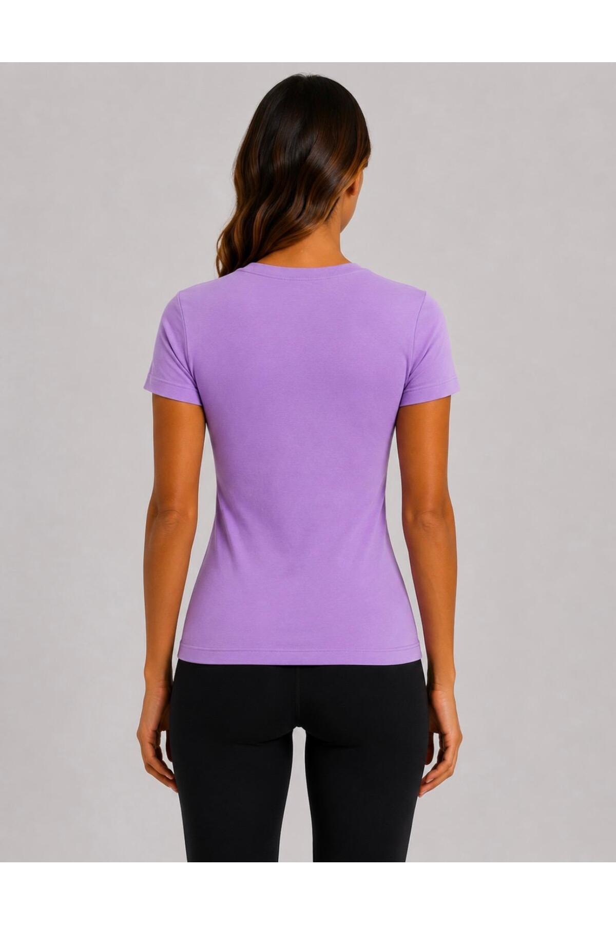 Kadın Likralı Süprem Slim Fit T-shirt-D232