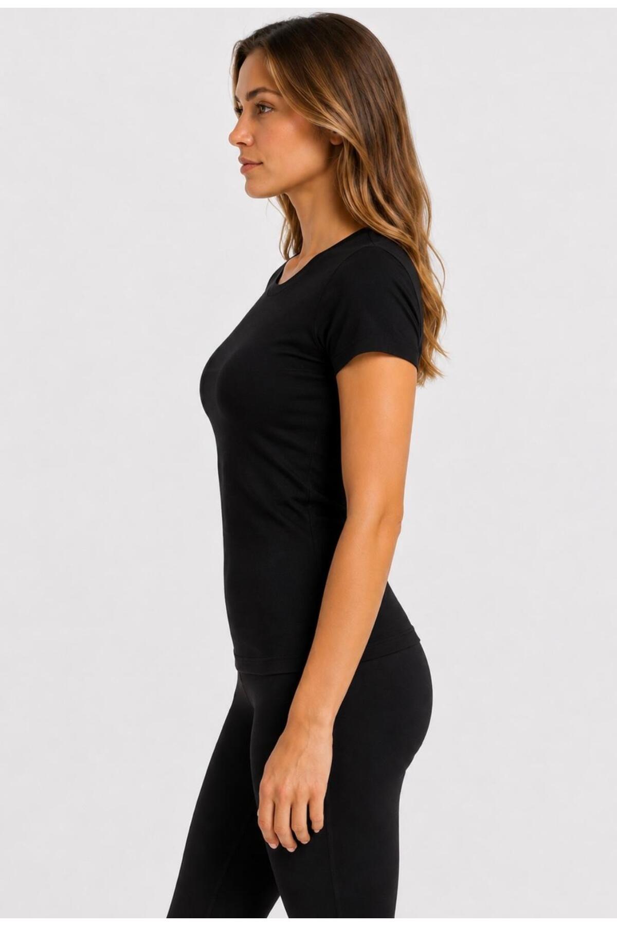 Kadın Likralı Süprem Slim Fit T-shirt-D232