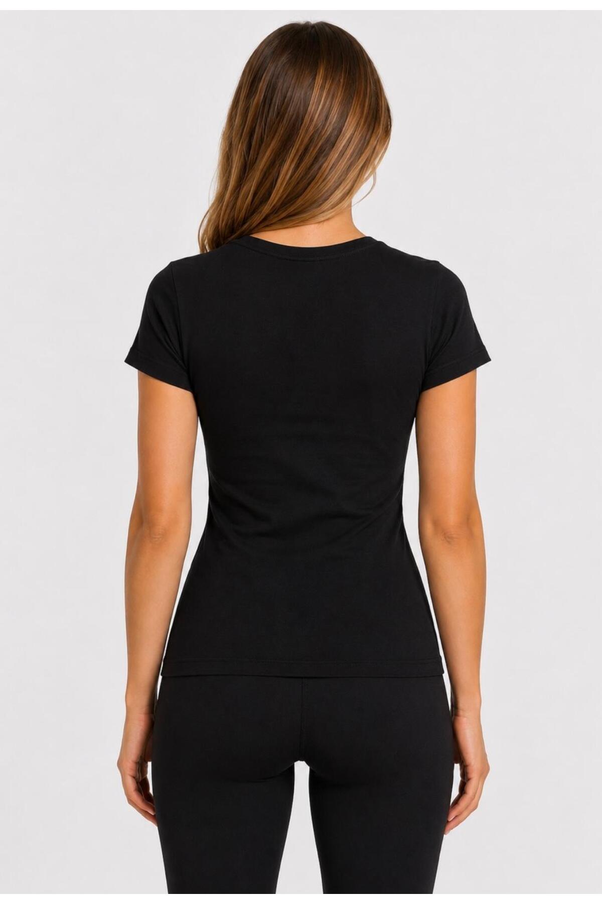 Kadın Likralı Süprem Slim Fit T-shirt-D232