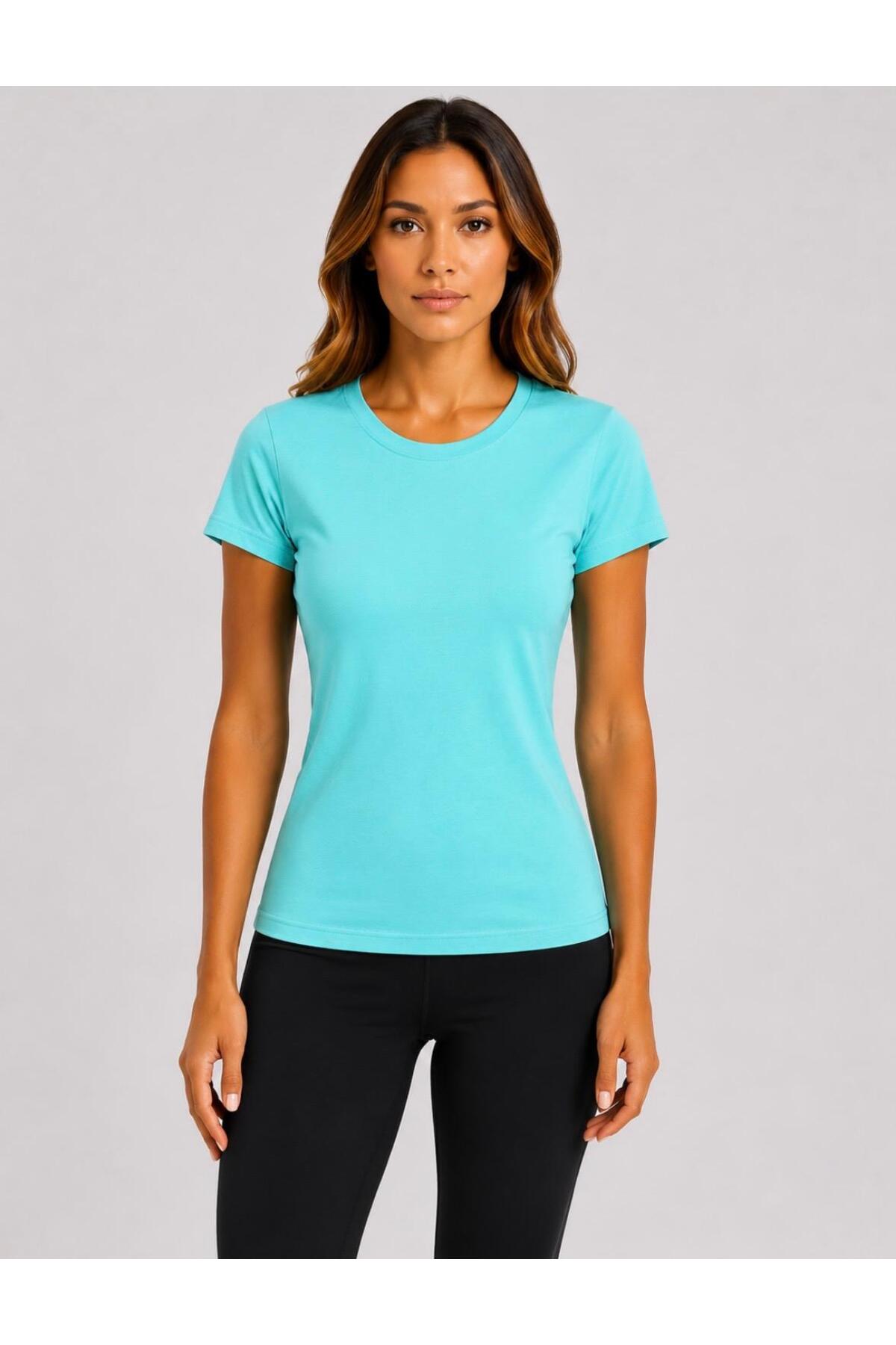 Kadın Likralı Süprem Slim Fit T-shirt-D232