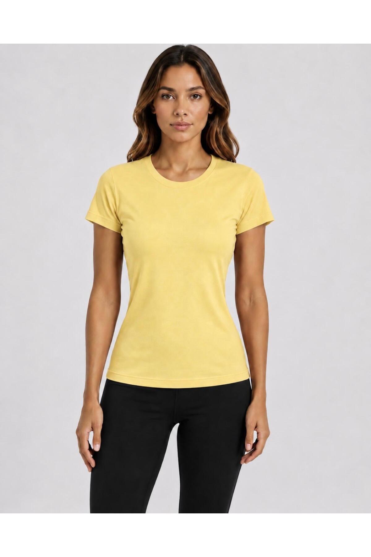 Kadın Likralı Süprem Slim Fit T-shirt-D232