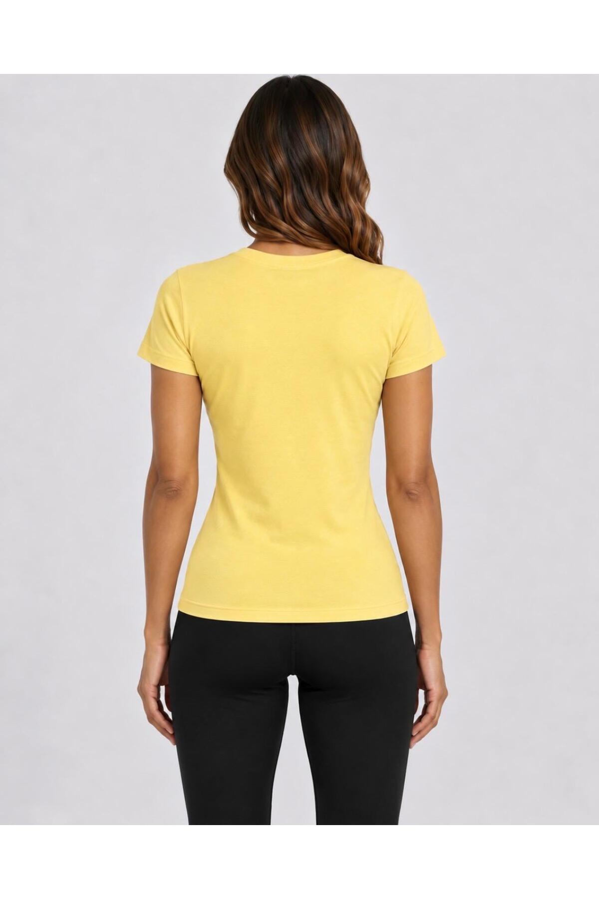 Kadın Likralı Süprem Slim Fit T-shirt-D232