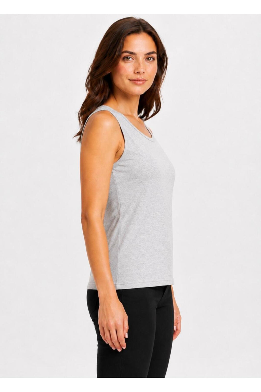 Kadın Likralı Süprem Bisiklet Yaka Kolsuz T-shirt-D2277