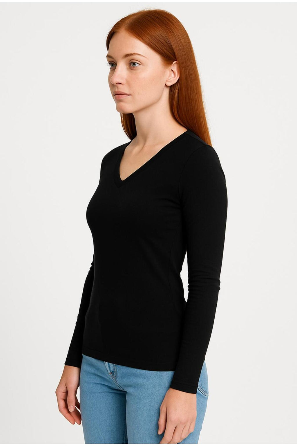 Kadın Uzun Kollu Unisex Kalıp T-shirt-D236-K