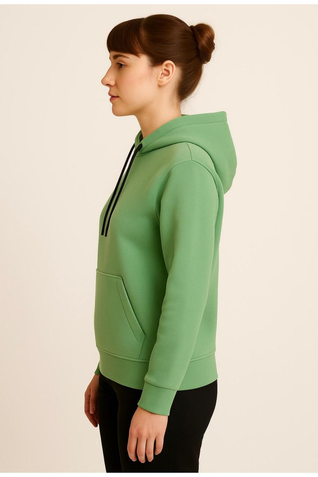 Kadın 3 İplik şardonlu Kapüşonlu Sweatshirt-W1108-K