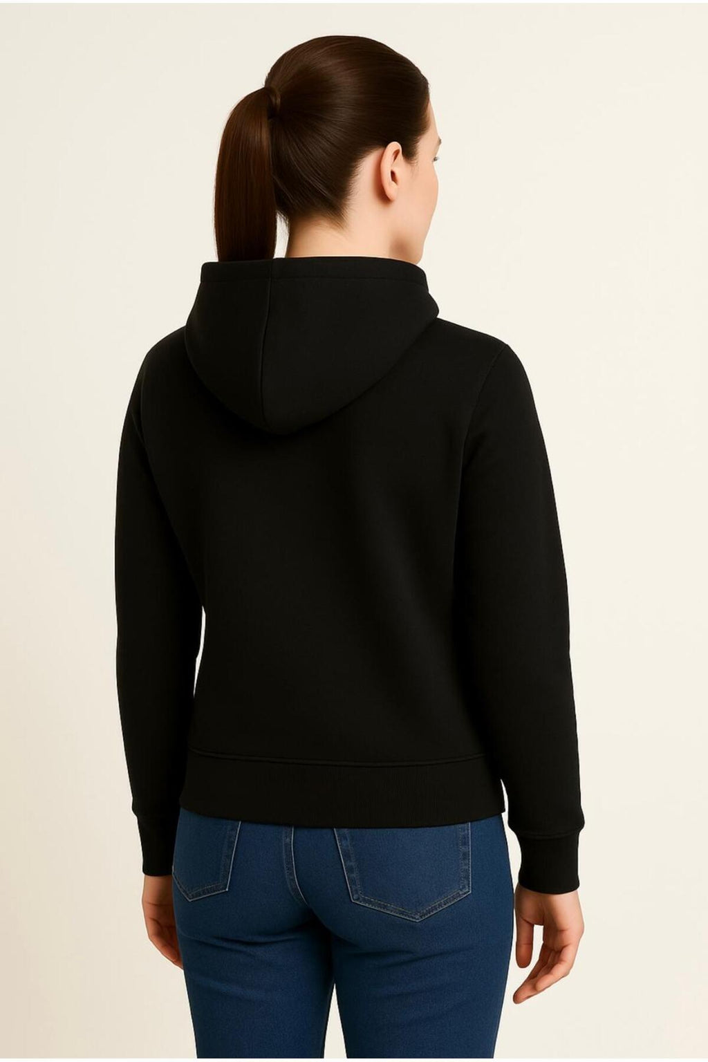 Kadın 3 İplik şardonlu Kapüşonlu Sweatshirt-W1108-K