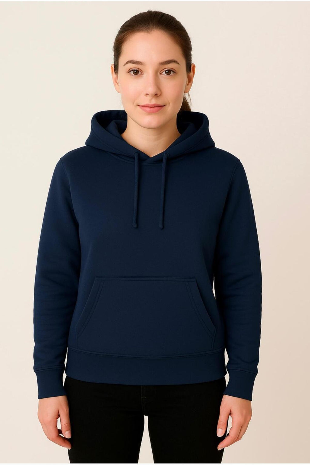 Kadın 3 İplik şardonlu Kapüşonlu Sweatshirt-W1108-K