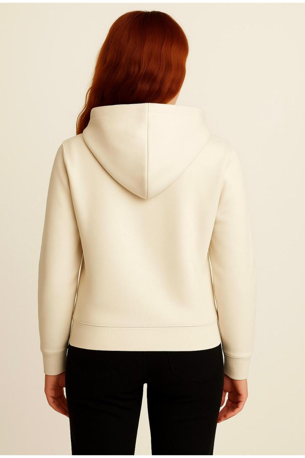 Kadın 3 İplik şardonlu Kapüşonlu Sweatshirt-W1108-K
